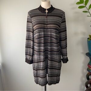 Vintage Wool St John Sport Long Longline Front Zip Mock Neck Knit Sweater Jacket